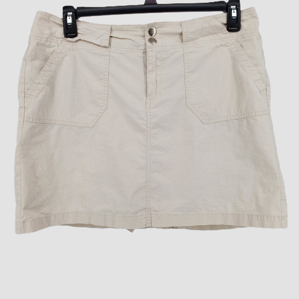 Venezia Womens Size 14 Beige Cotton Blend Utility Skort Casual Mini Skirt Shorts